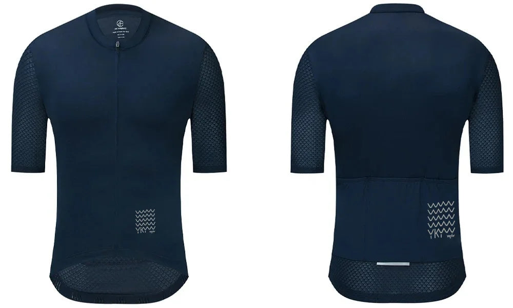 Camiseta Ciclismo Hombre YKYWBIKE  Maillot Profesional con Bolsillos y Reflectantes