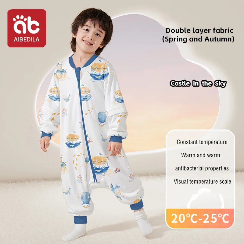 Saco de Dormir Infantil AIBEDILA - Cálido Invierno con Mangas Removibles