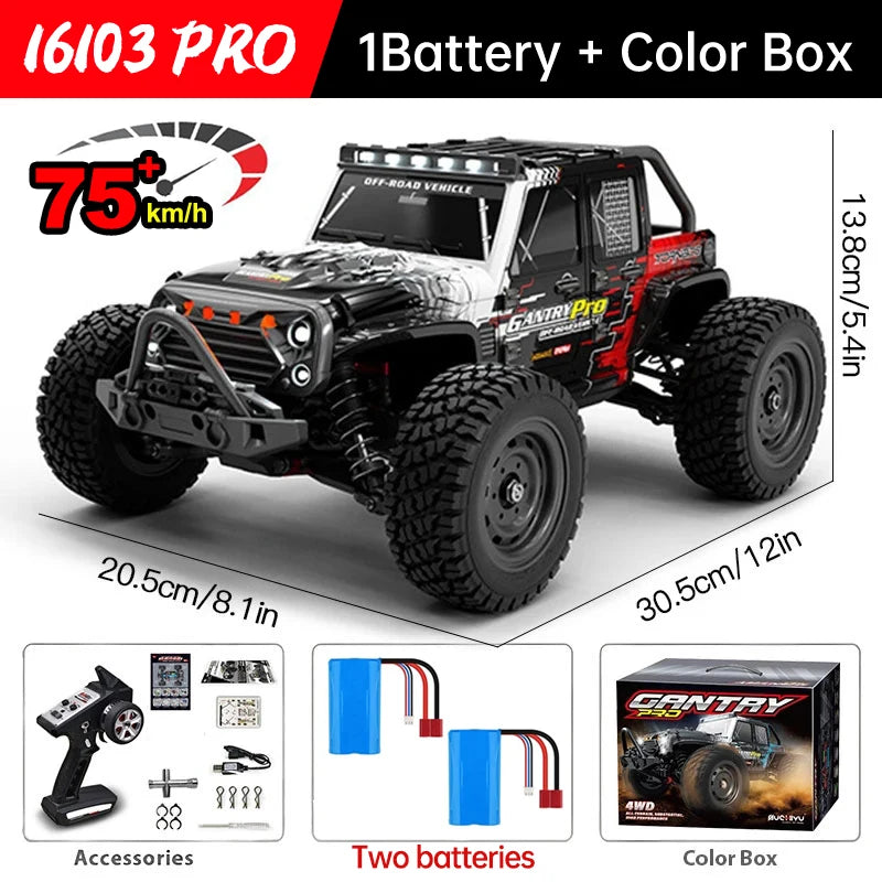 WLtoys 16101 Pro  Coche RC 1:16 75KM/H 4WD con Luces LED