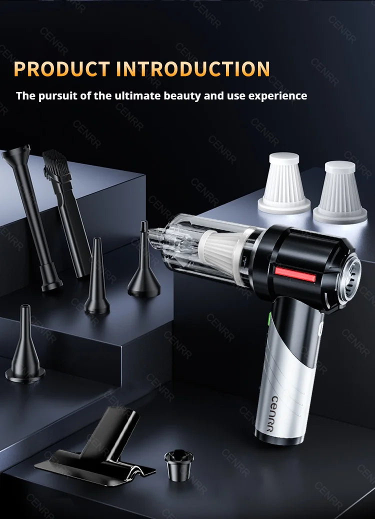 Aspirador de Coche CENRR Mini - Potente Aspiradora Portátil Inalámbrica 998000PA