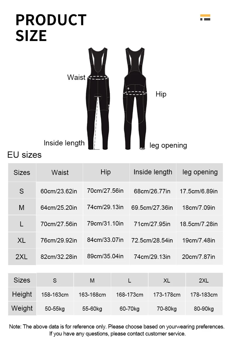 INBIKE Pantalones Ciclismo Invierno - Pechera Térmica con Acolchado 3D