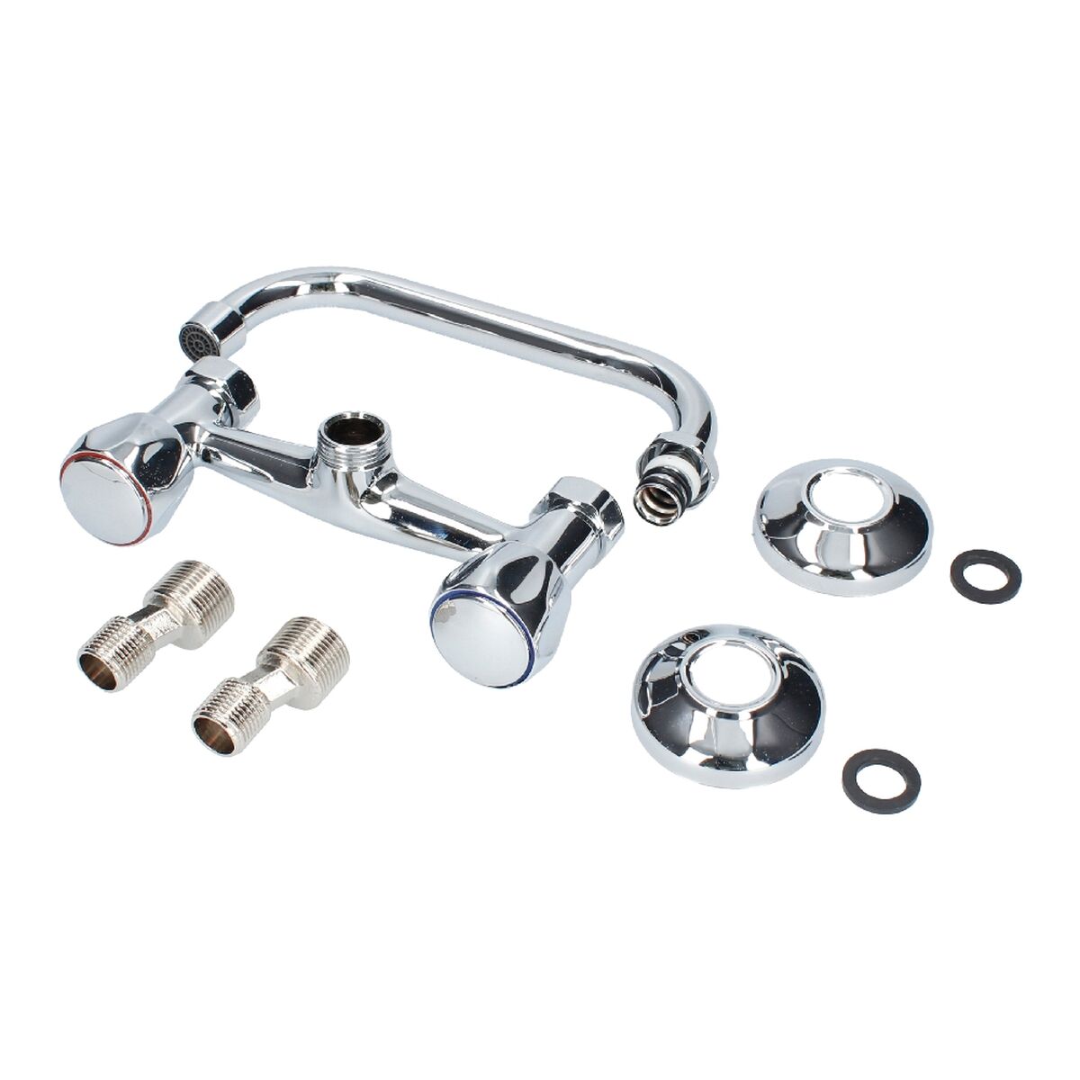 Grifo de Cocina Fontastock Zinc - Caño Alto Horizontal con Mandos de Zinc y Cuerpo de Latón