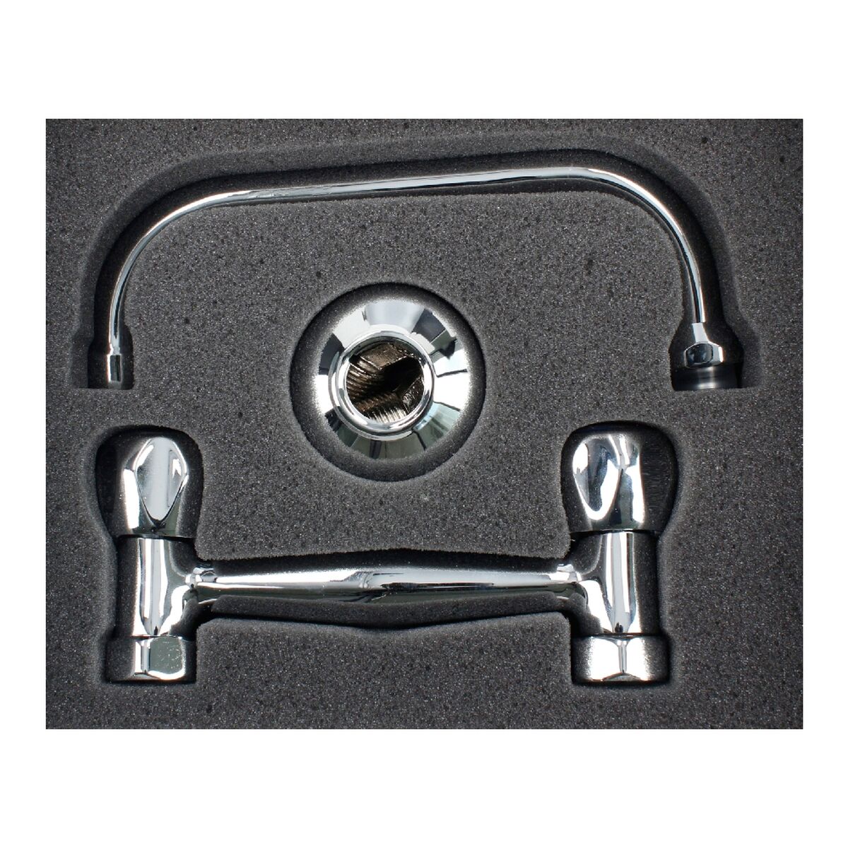 Grifo de Cocina Fontastock Zinc - Caño Alto Horizontal con Mandos de Zinc y Cuerpo de Latón