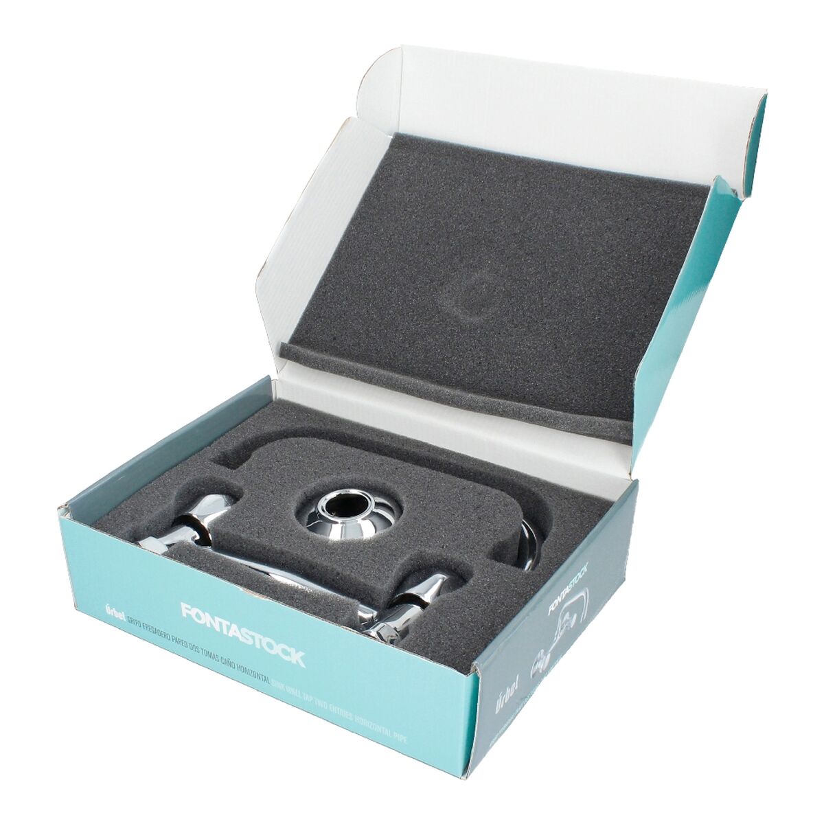 Grifo de Cocina Fontastock Zinc - Caño Alto Horizontal con Mandos de Zinc y Cuerpo de Latón