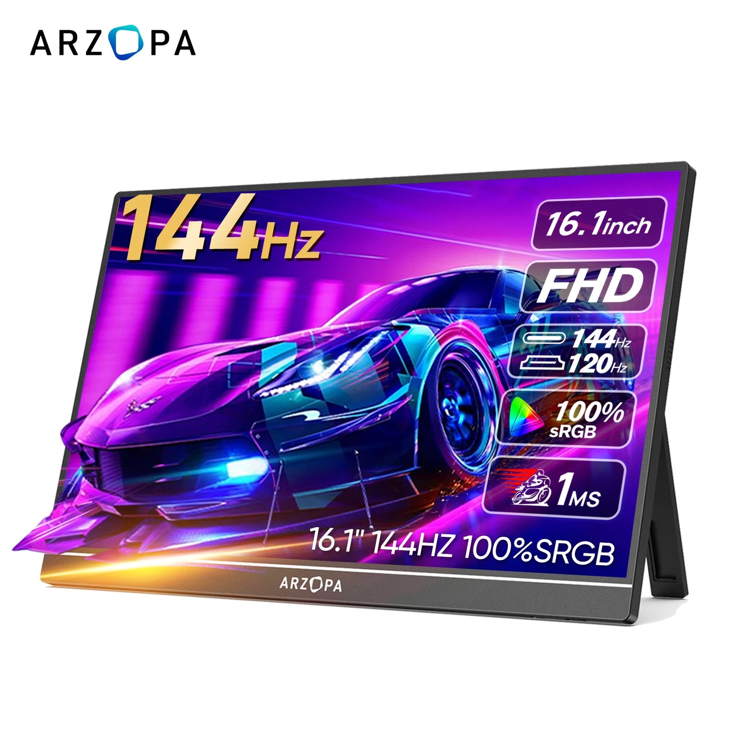 Arzopa Z1FC Monitor Portátil 16.1’’  FHD 1080P 144Hz con sRGB 100%