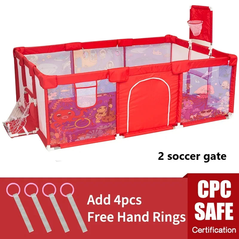 Parque Infantil IMBABY - Valla de Seguridad y Piscina de Pelotas para Bebés