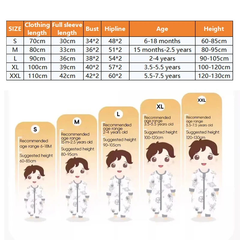 Saco de Dormir Infantil AIBEDILA - Cálido Invierno con Mangas Removibles