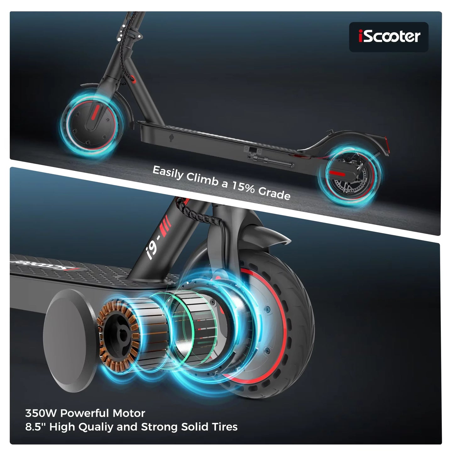 Patinete Eléctrico IScooter i9 - Motor 350W y 30km de Autonomía