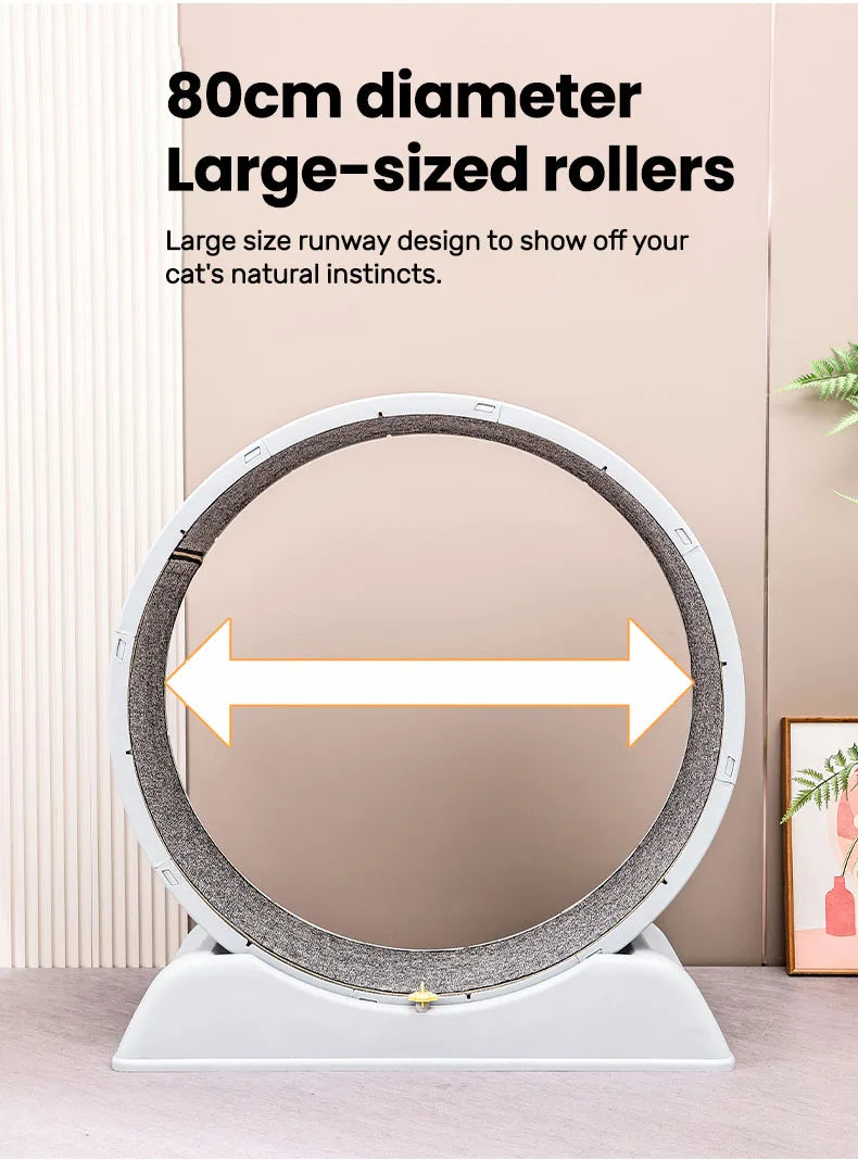 Cinta de Correr para Gatos  Rueda de Ejercicio Ultrasilenciosa con Alfombra Extraíble
