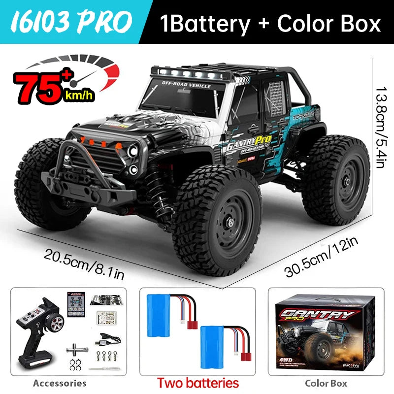 WLtoys 16101 Pro RC Coche 1:16 - 75 KM/H 4WD con Luz LED
