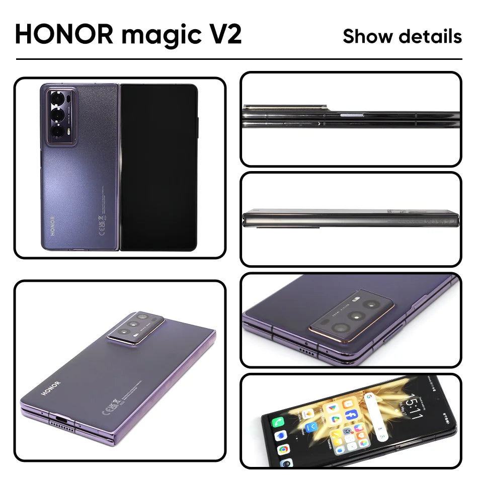Honor Magic V2 5G Global - Smartphone Plegable OLED 120Hz con Triple Cámara