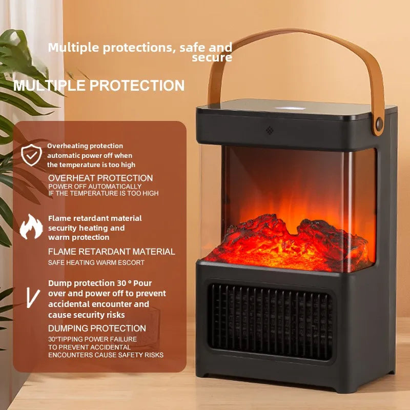 Calentador Eléctrico DELIXING 2000W  Chimenea de Llama Simulada para Hogar