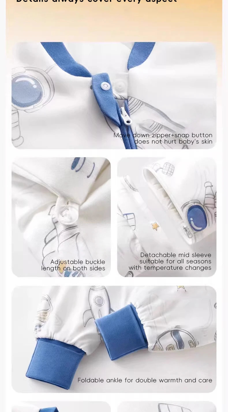 Saco de Dormir Infantil AIBEDILA - Cálido Invierno con Mangas Removibles