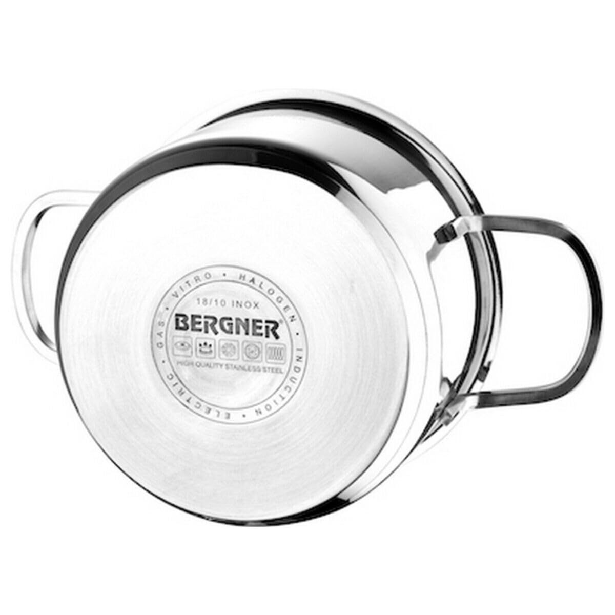 Batería de Cocina Bergner Classic 6 Piezas - Acero Inoxidable con Tapas de Vidrio