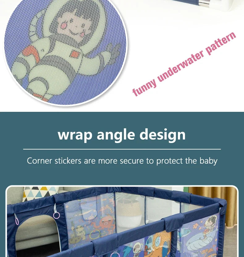 Parque Infantil IMBABY - Valla de Seguridad y Piscina de Pelotas para Bebés