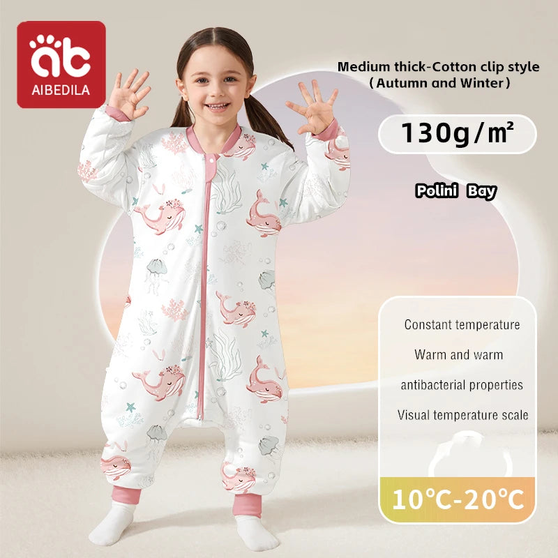 Saco de Dormir Infantil AIBEDILA - Cálido Invierno con Mangas Removibles