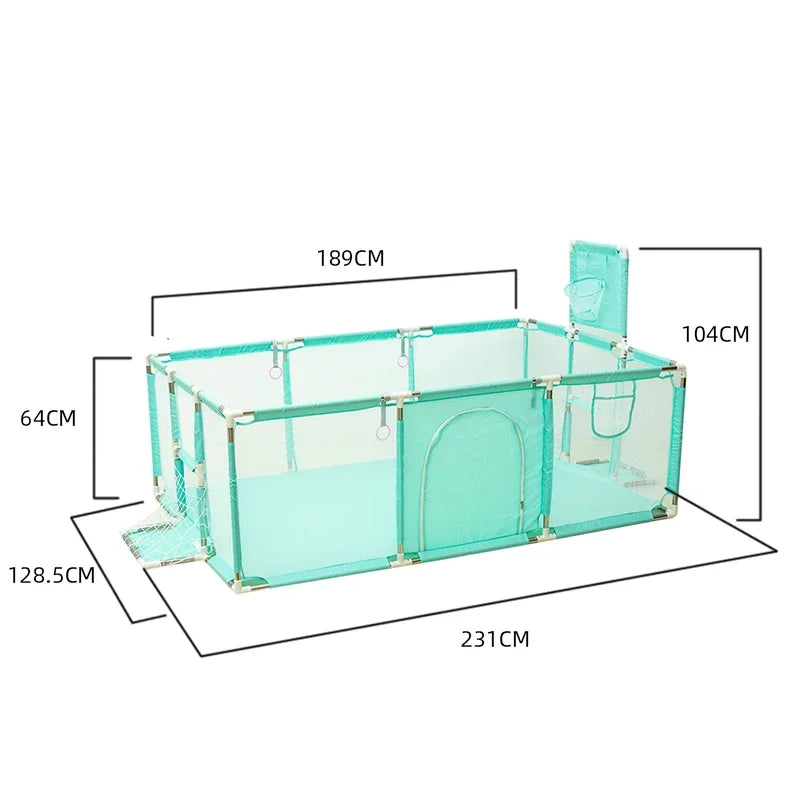 Parque Infantil IMBABY - Valla de Seguridad y Piscina de Pelotas para Bebés
