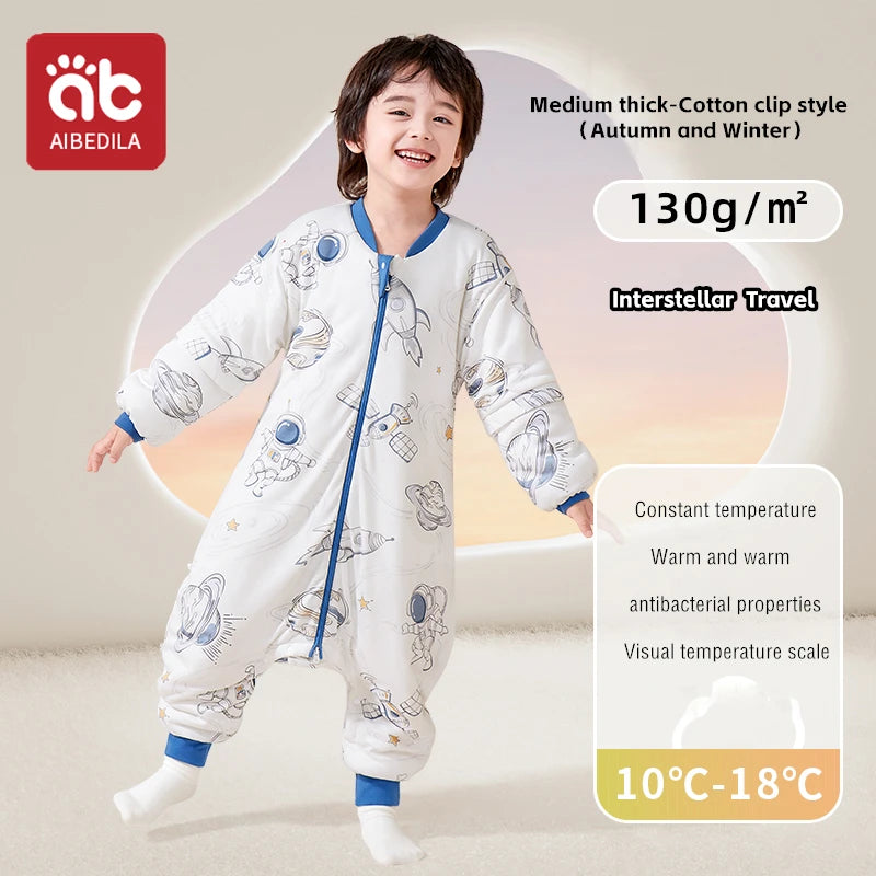 Saco de Dormir Infantil AIBEDILA - Cálido Invierno con Mangas Removibles