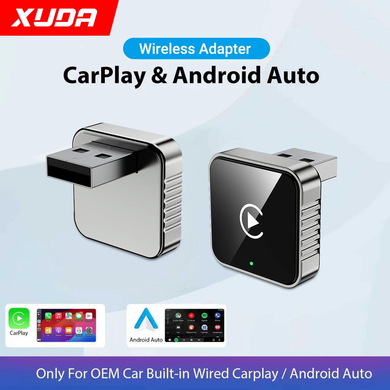 Adaptador XUDA 2 en 1 - Convierte CarPlay y Android Auto a Inalámbrico