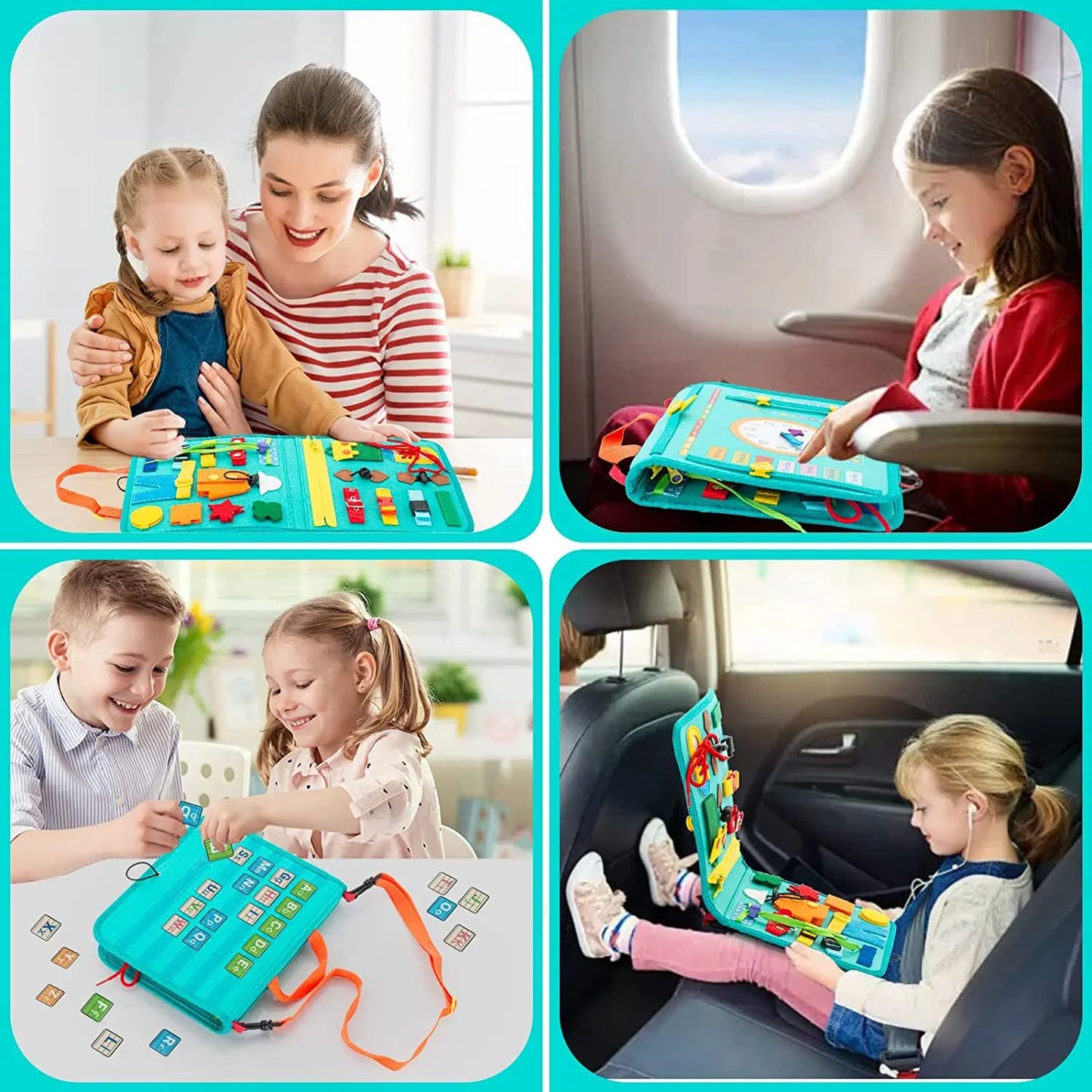 Tablero Montessori de Actividades Sensoriales - Juguete Educativo para Niños Pequeños