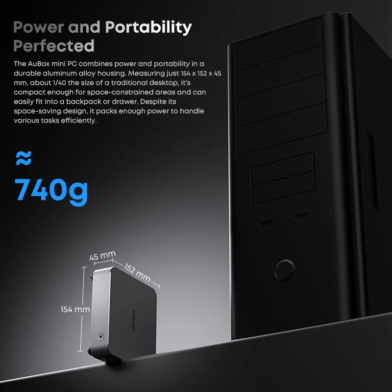 CHUWI AuBox Mini PC  AMD R7 8745HS 32GB RAM 1TB SSD Windows 11
