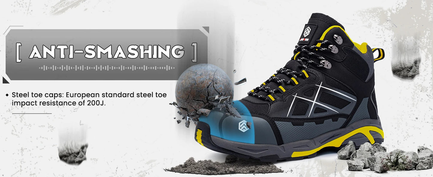 Zapatos de Trabajo LARNMERN  Botas Hombre Seguridad Antipinchazos