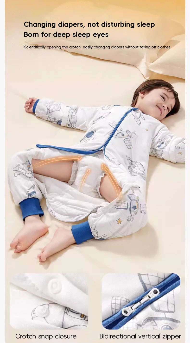 Saco de Dormir Infantil AIBEDILA - Cálido Invierno con Mangas Removibles