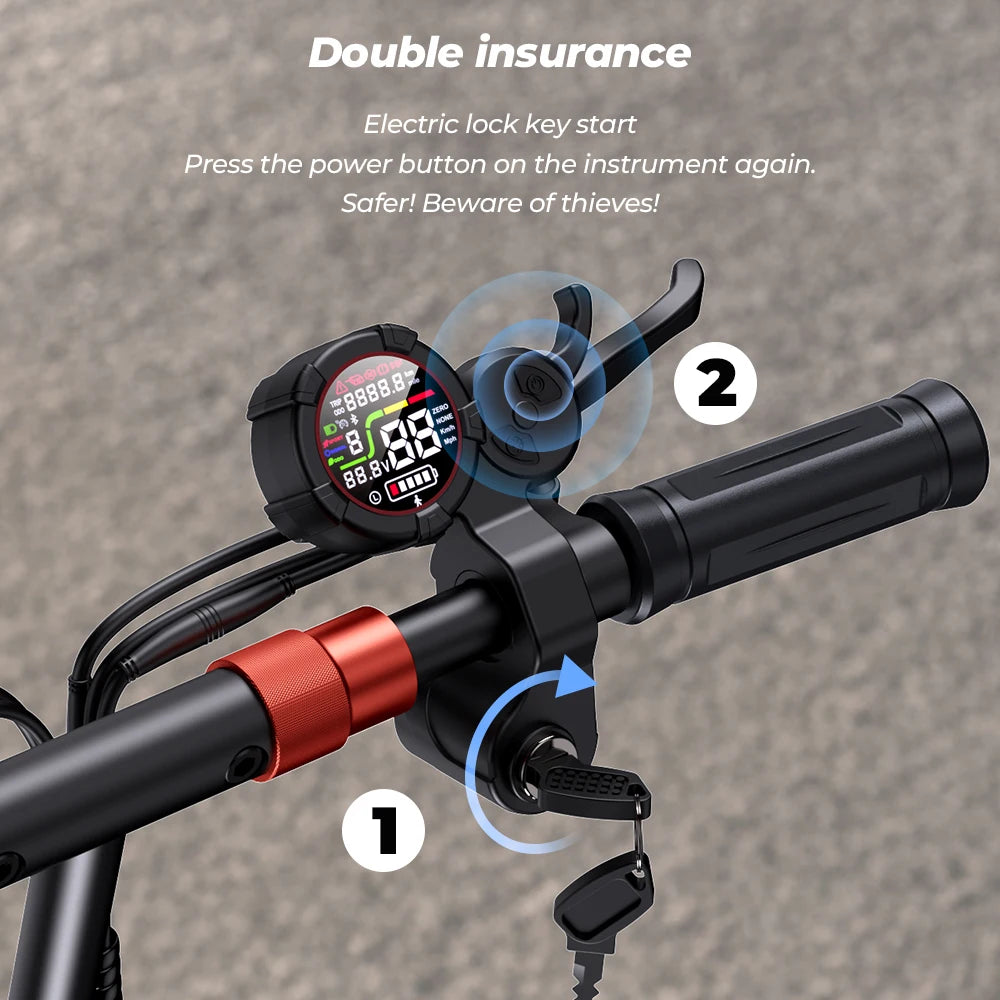 iScooter iX5s Patinete Eléctrico - 1000W Todoterreno con 65km de Autonomía y 45km/h