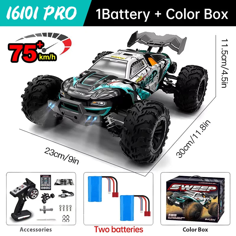 WLtoys 16101 Pro  Coche RC 1:16 75KM/H 4WD con Luces LED