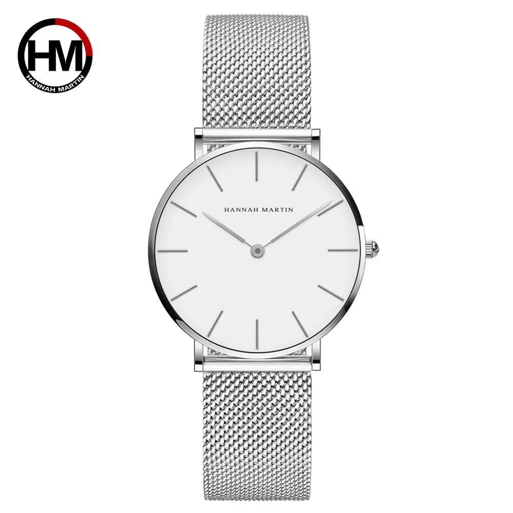 Reloj Mujer Hannah Martin HM-CC36 - 19 Colores Elegantes con Movimiento de Cuarzo
