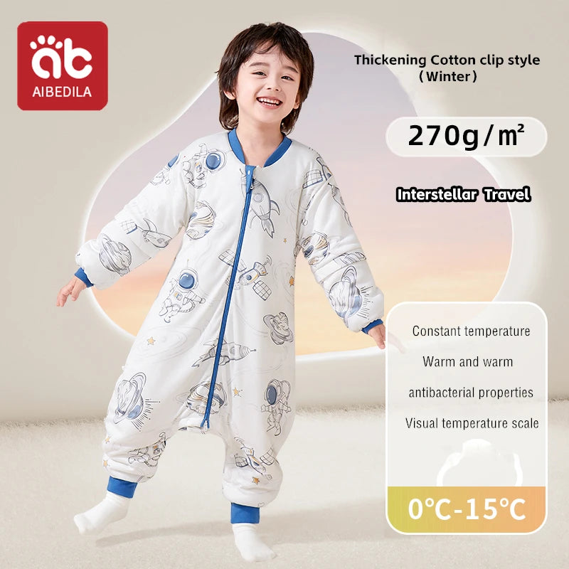 Saco de Dormir Infantil AIBEDILA - Cálido Invierno con Mangas Removibles