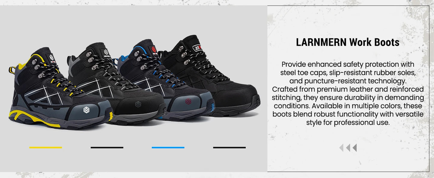 Zapatos de Trabajo LARNMERN  Botas Hombre Seguridad Antipinchazos