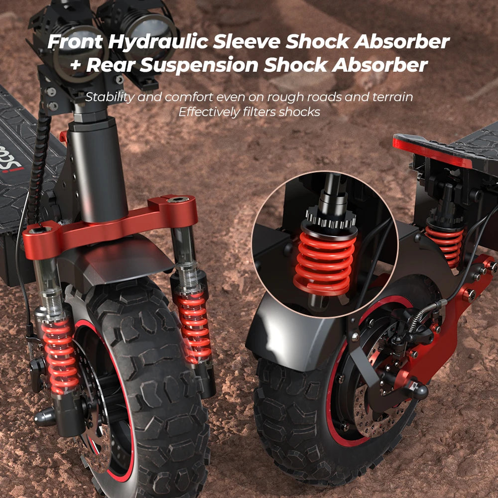 iScooter iX5s Patinete Eléctrico - 1000W Todoterreno con 65km de Autonomía y 45km/h