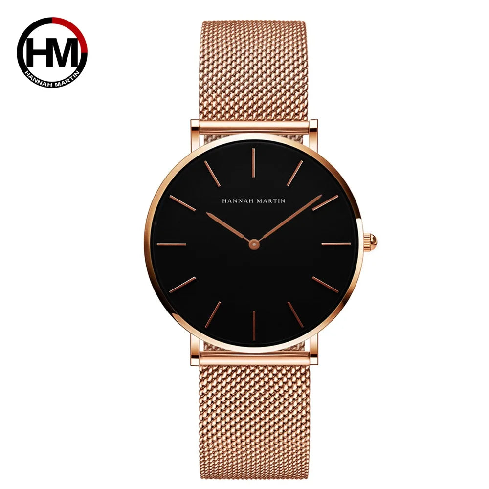 Reloj Mujer Hannah Martin HM-CC36 - 19 Colores Elegantes con Movimiento de Cuarzo
