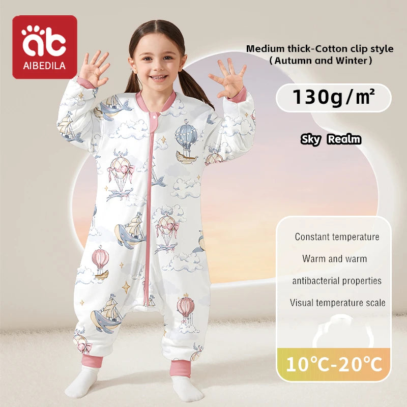 Saco de Dormir Infantil AIBEDILA - Cálido Invierno con Mangas Removibles