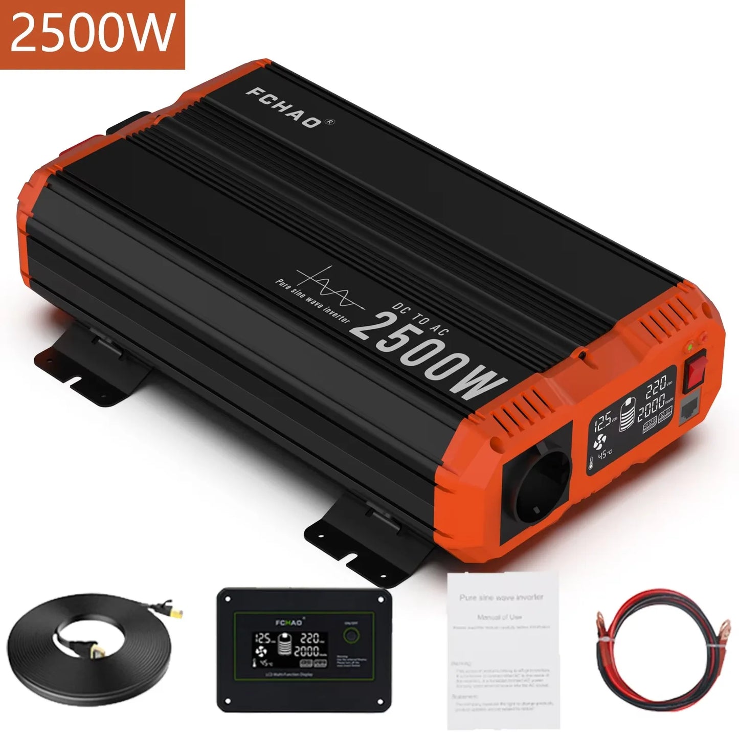 Inversor Onda Sinusoidal Pura 5000W - Convertidor 12V/24V a 220V con Control Remoto