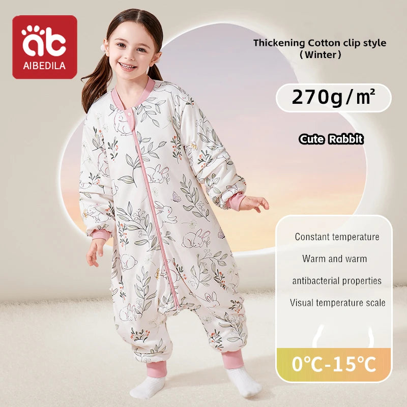 Saco de Dormir Infantil AIBEDILA - Cálido Invierno con Mangas Removibles