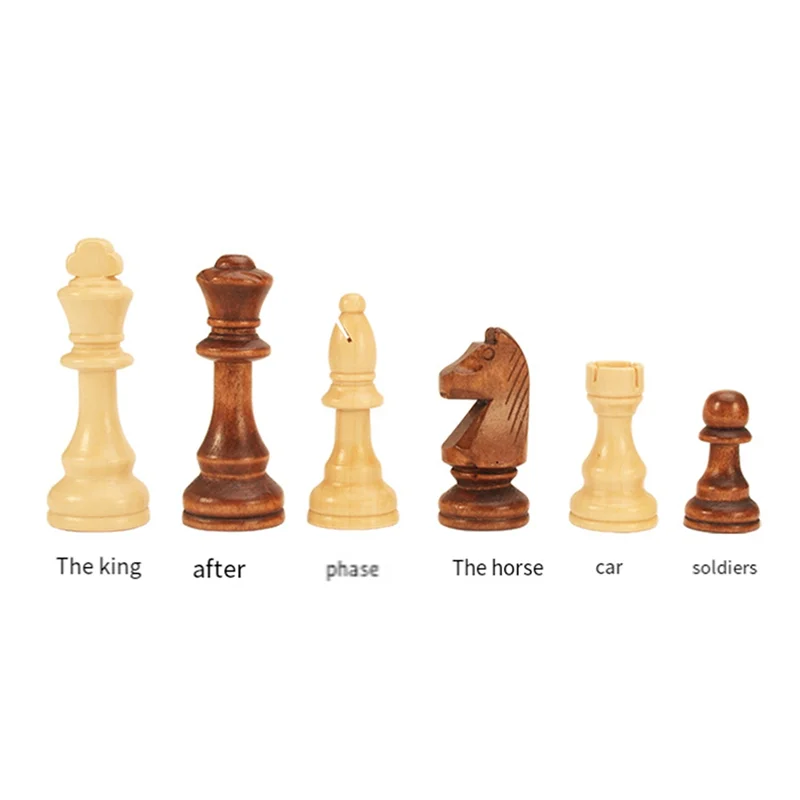 Juego de Ajedrez Infantil de Madera - Tablero de Nogal 39 cm con Piezas Macizas