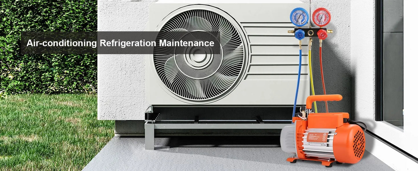 SucceBuy Bomba de Vacío 3,5CFM - Kit HVAC y Manómetros para Aire Acondicionado