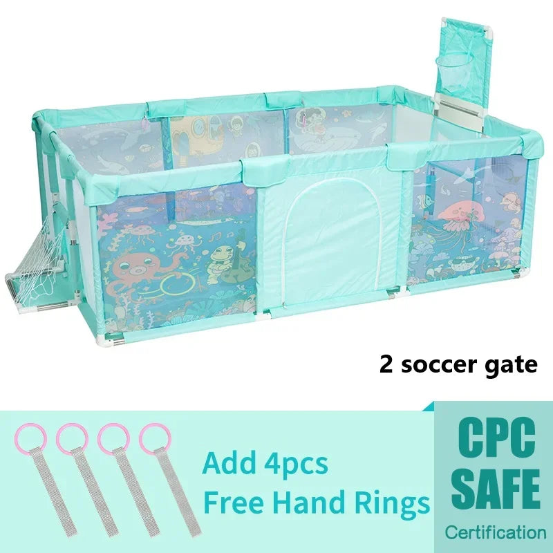 Parque Infantil IMBABY - Valla de Seguridad y Piscina de Pelotas para Bebés