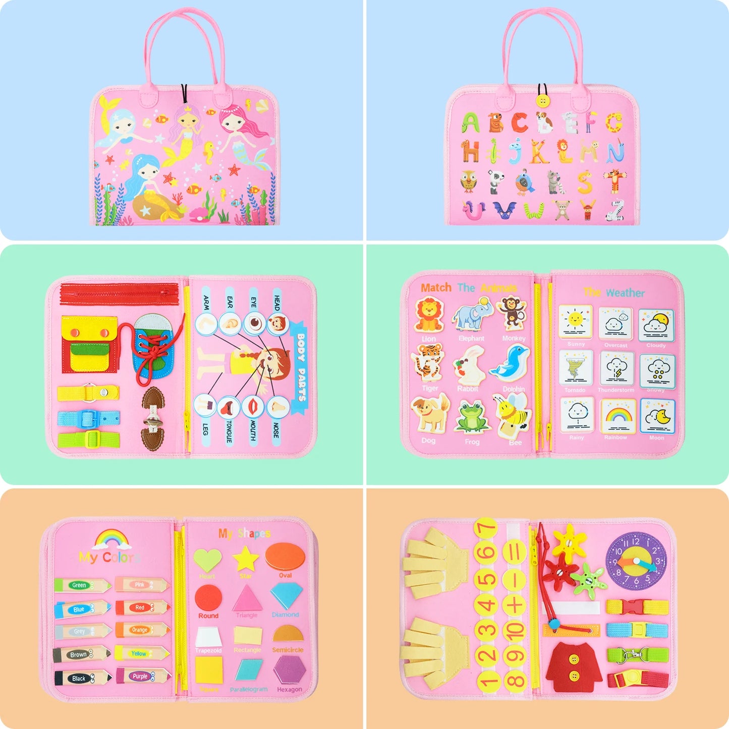 Tablero Montessori de Actividades Sensoriales - Juguete Educativo para Niños Pequeños