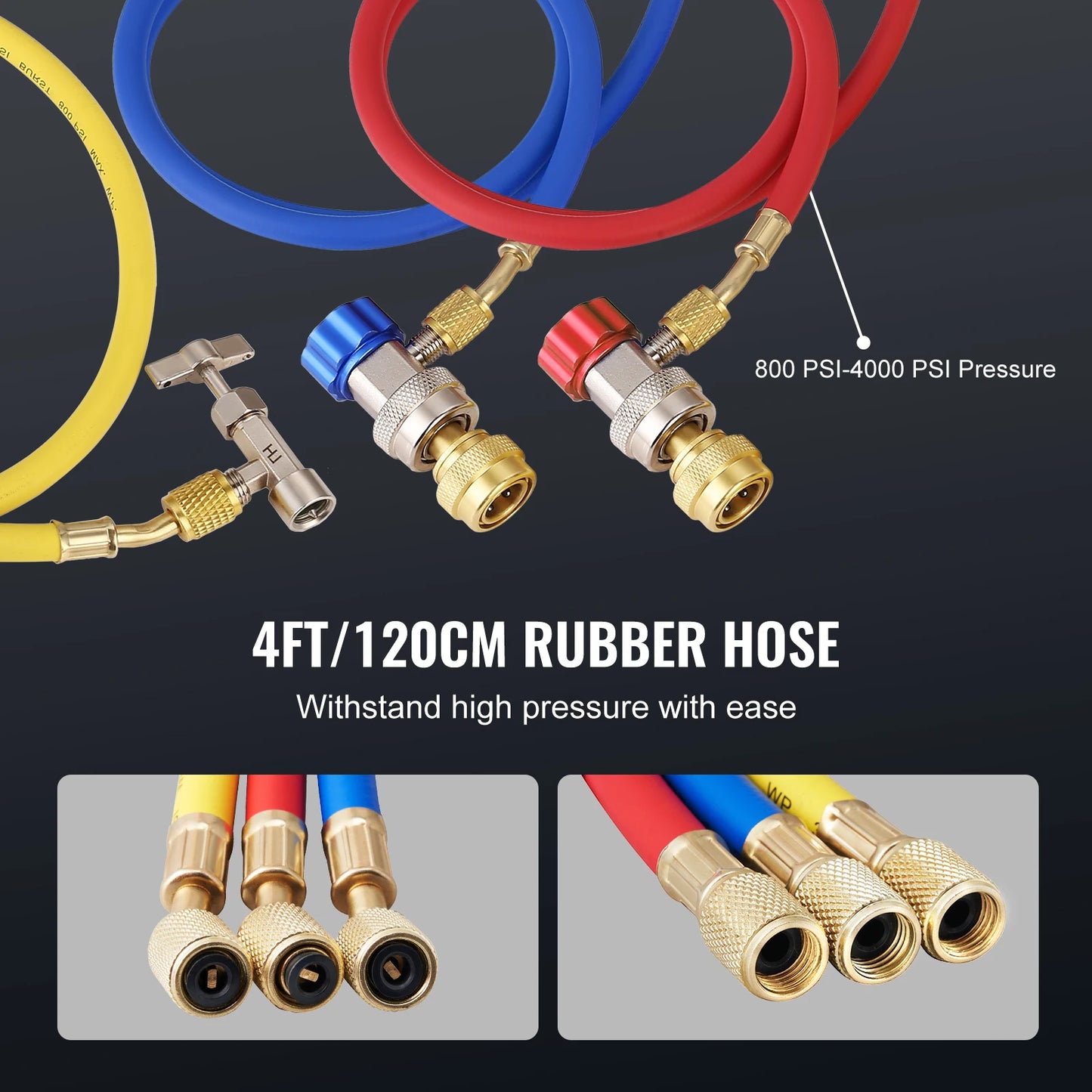 SucceBuy Bomba de Vacío 3,5CFM - Kit HVAC y Manómetros para Aire Acondicionado