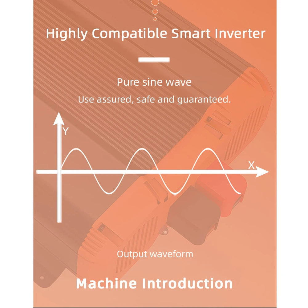 Inversor Onda Sinusoidal Pura 5000W - Convertidor 12V/24V a 220V con Control Remoto