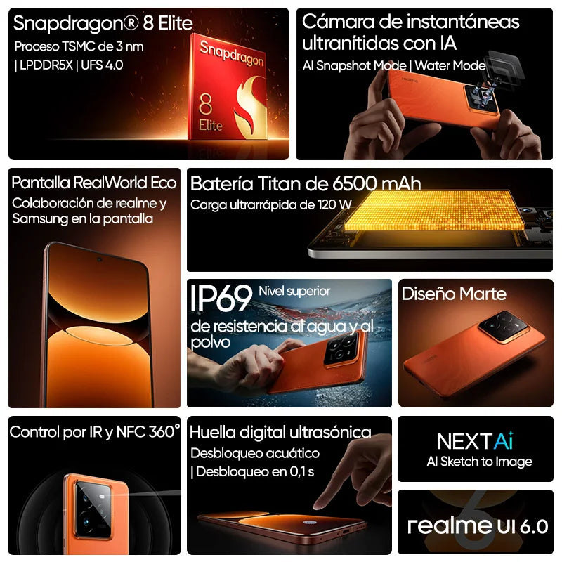 Realme GT 7 Pro 5G - Snapdragon 8 Elite, Pantalla AMOLED 120Hz