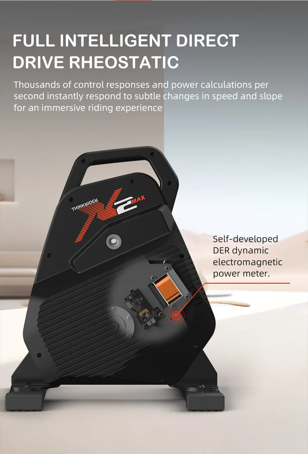 ThinkRider X2Max Smart Bike Trainer - Entrenador Indoor 2000W con Medidor de Potencia