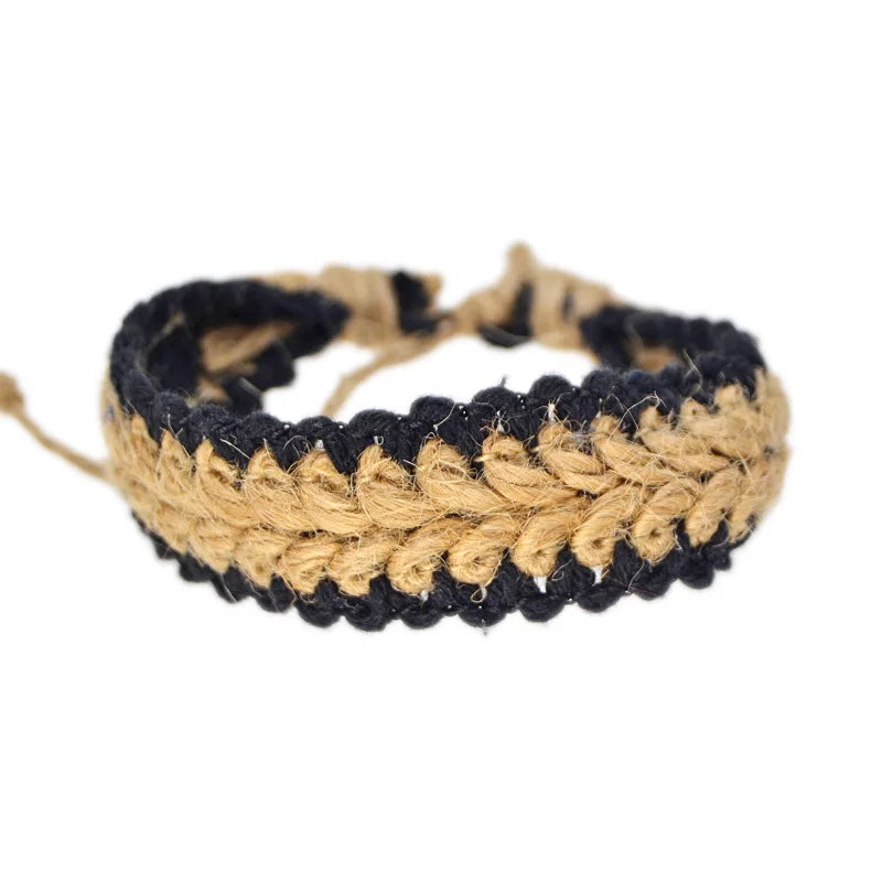 Pulsera Colorida Midofare - Algodón y Lino Natural Hecha a Mano