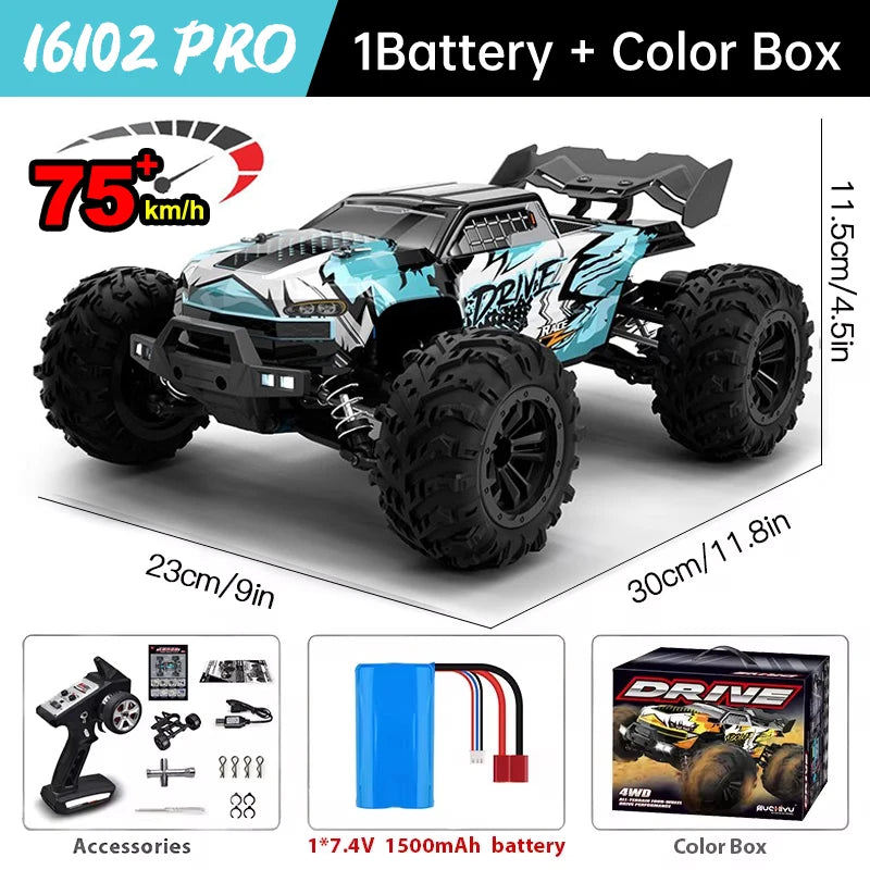 WLtoys 16101 Pro  Coche RC 1:16 75KM/H 4WD con Luces LED