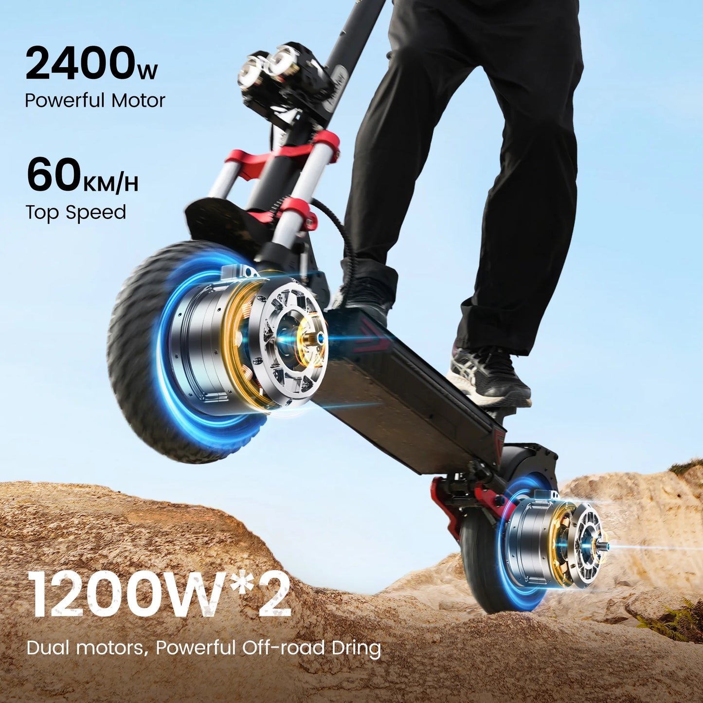 IScooter iX8 Patinete Eléctrico Todoterreno  Doble Motor 2400W