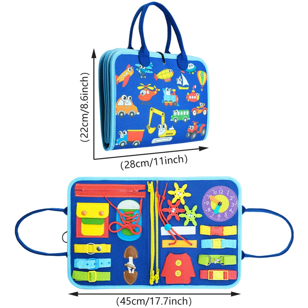 Tablero Montessori de Actividades Sensoriales - Juguete Educativo para Niños Pequeños