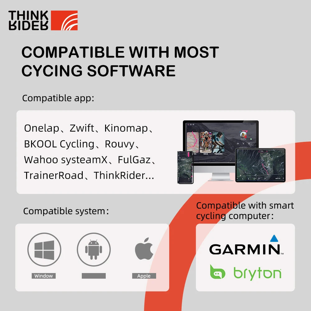 ThinkRider X2Max Smart Bike Trainer - Entrenador Indoor 2000W con Medidor de Potencia